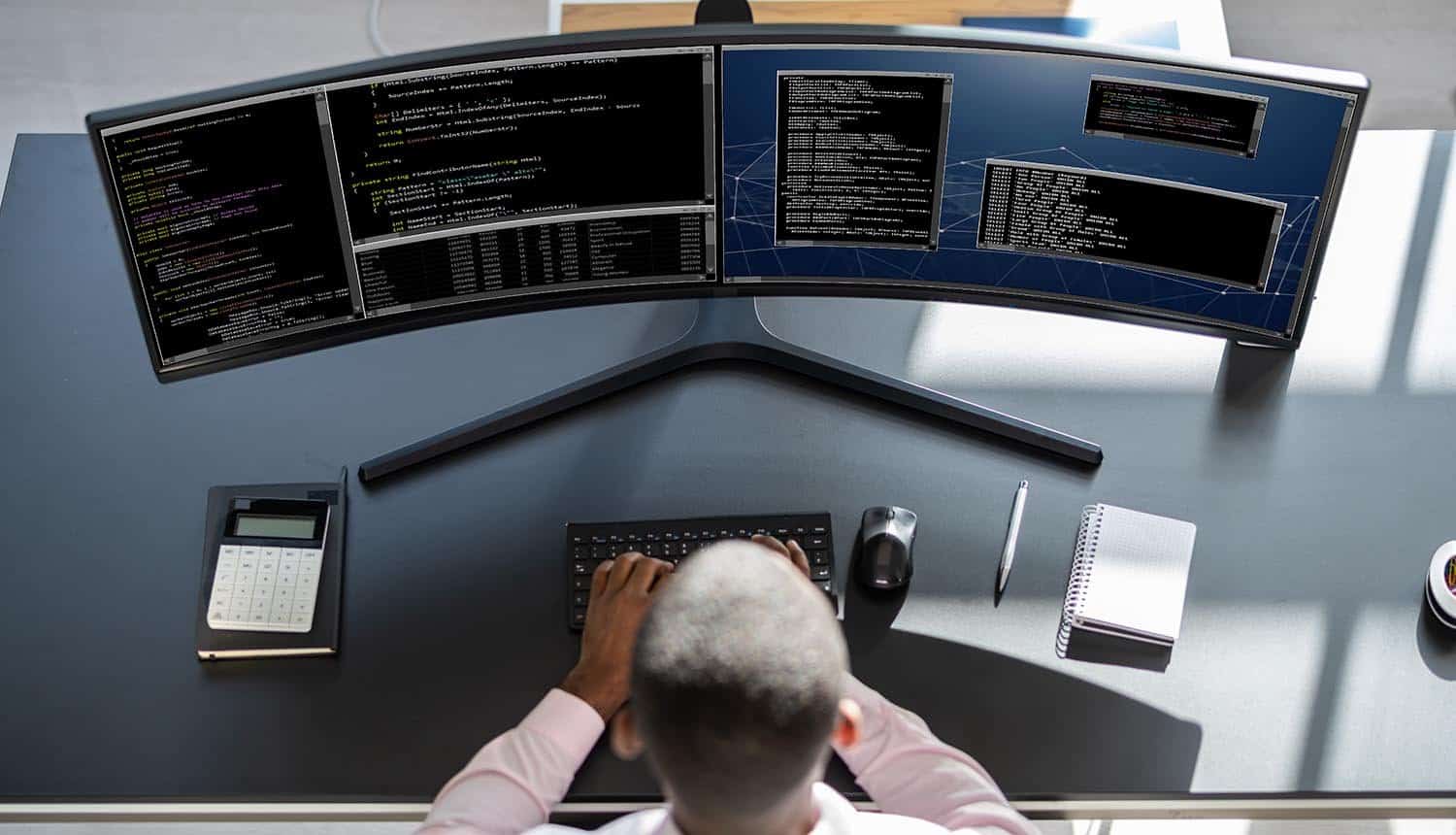 Developer working on computer