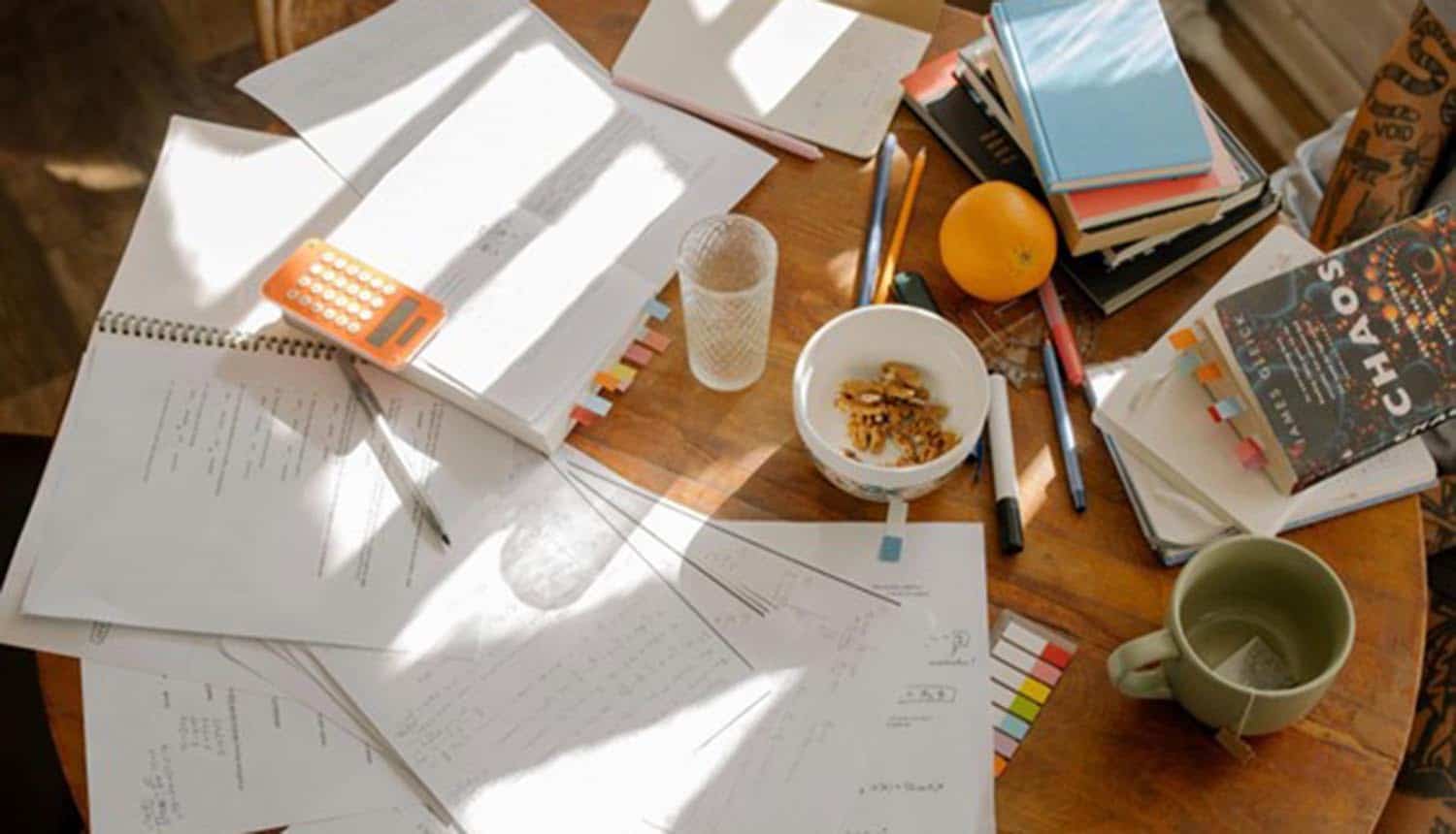 Table with homework