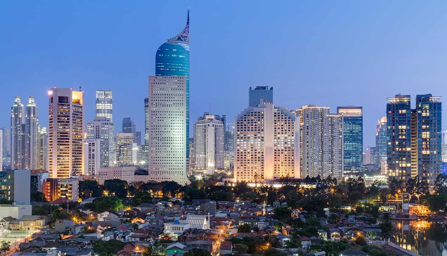 Jakarta downtown skyline showing data breach of tax agency