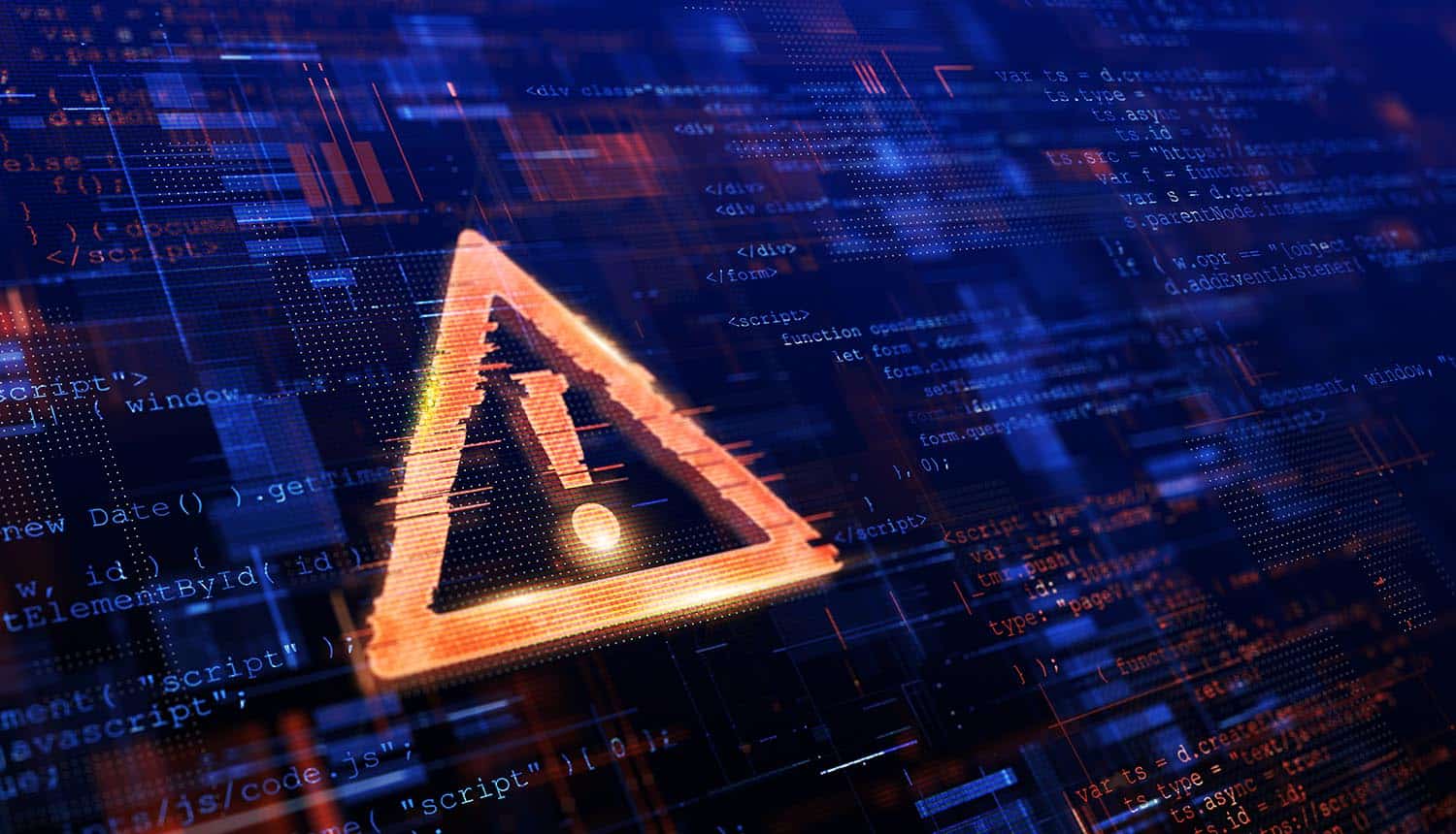Alert on software code showing XSS vulnerabilities