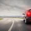 Car on the road showing automotive data security