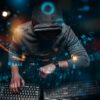 Hacker in working showing malware attack on air-gapped systems