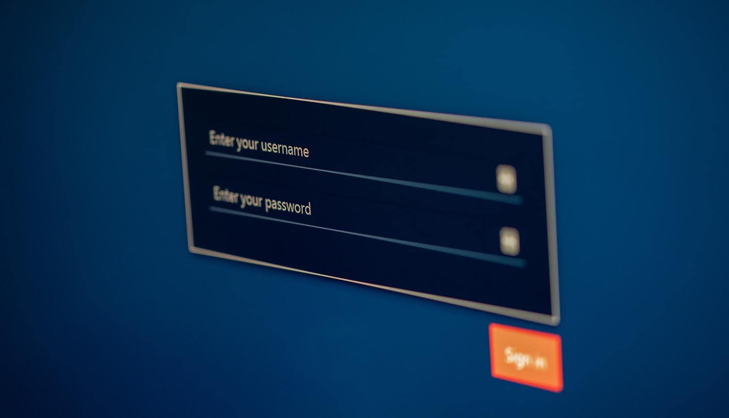Login screen on a computer showing brute force password attacks on VPN devices