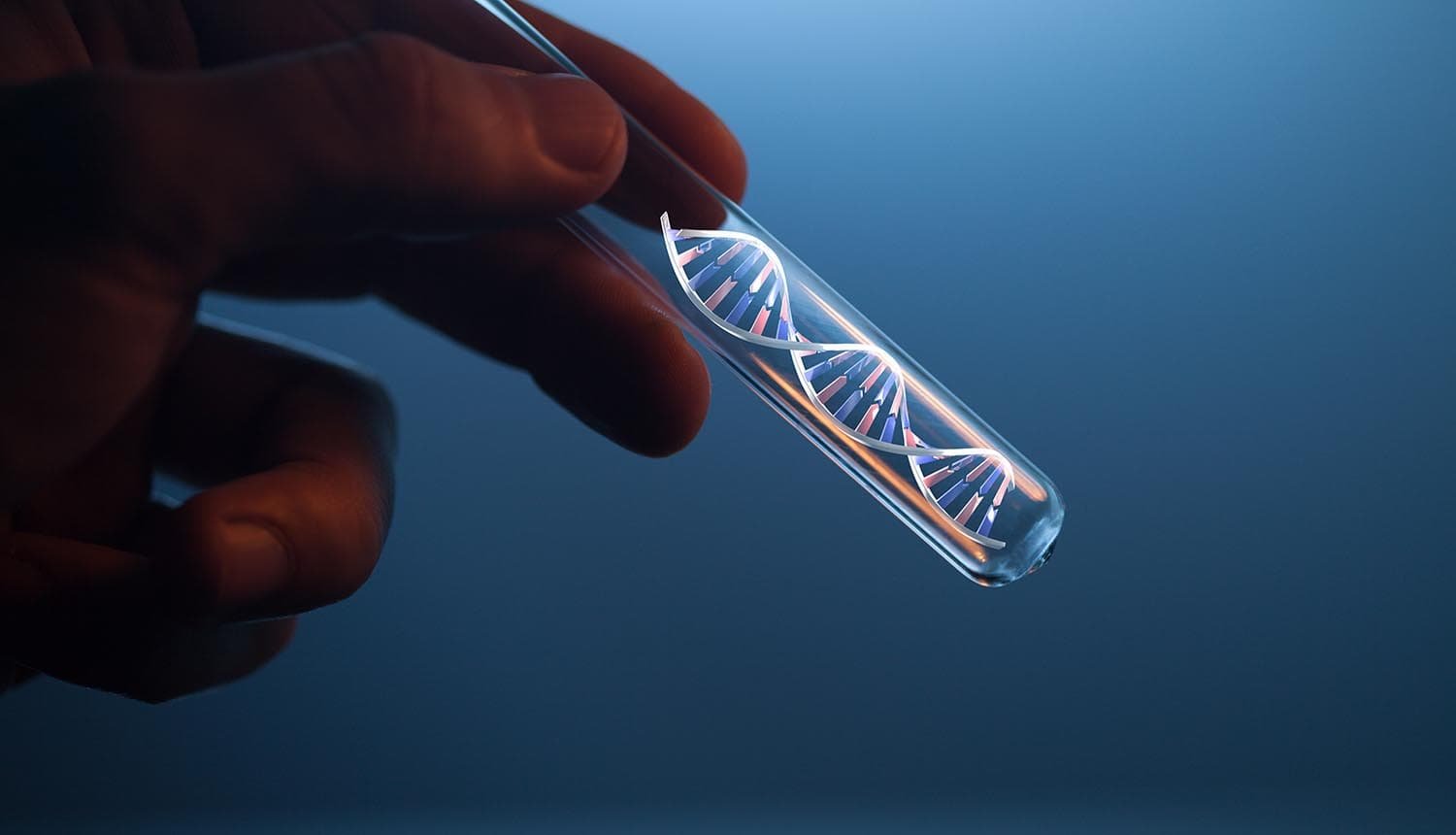 DNA molecule in glass tube showing privacy concerns