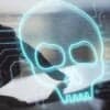 Digital skull showing DeepSeek AI malware