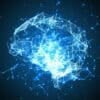 Digital brain showing AI and cyber threats