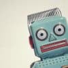 Toy robot showing AI chatbot