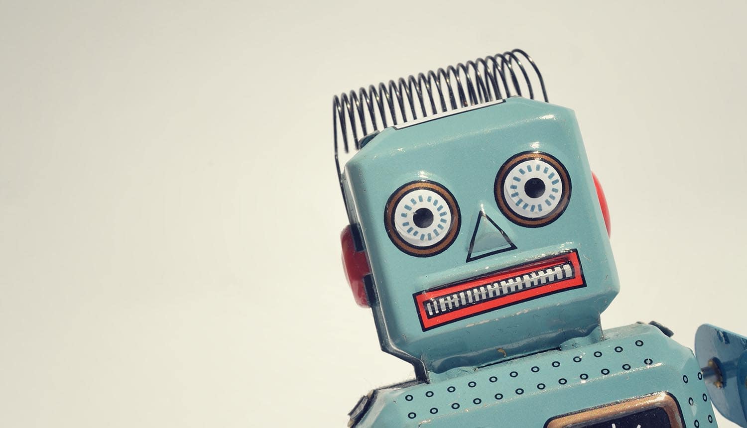 Toy robot showing AI chatbot