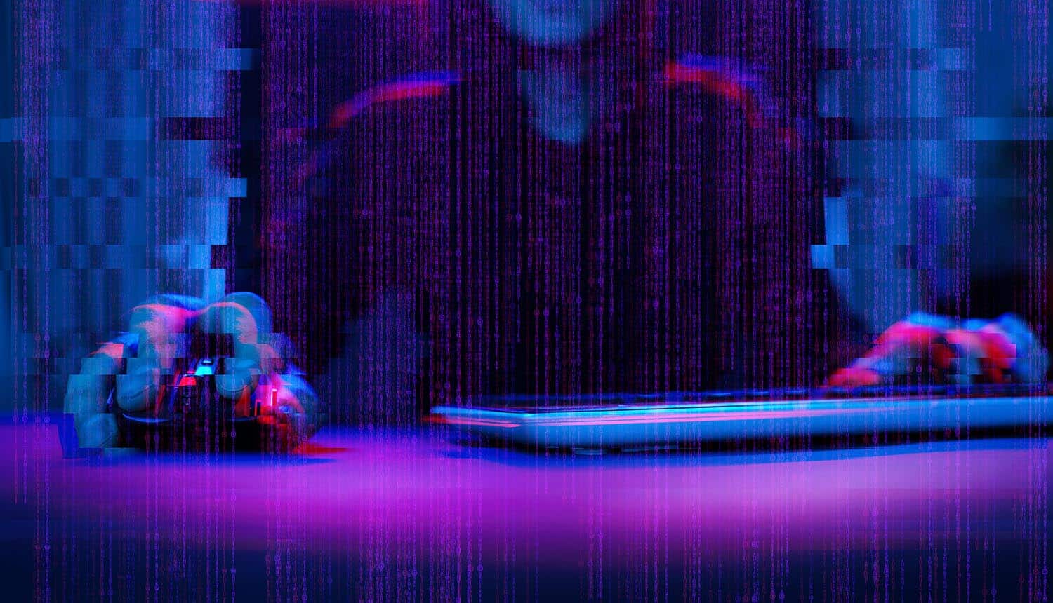 Hacker working showing cyber attack deployed National Guard