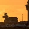 Airport with planes at the gates showing cyber attack impact on European airports