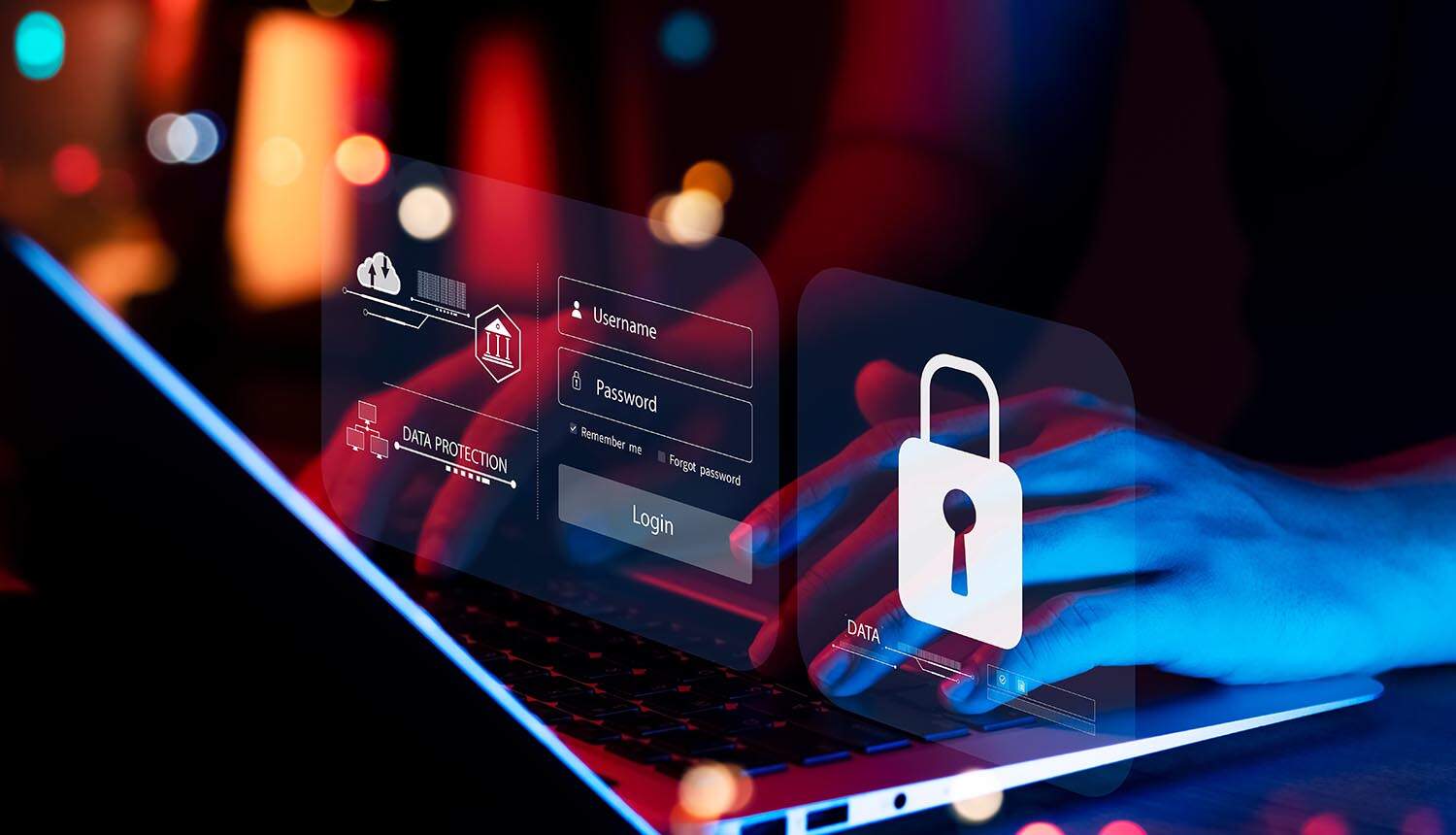 Lock over login screen showing data theft of OAuth tokens