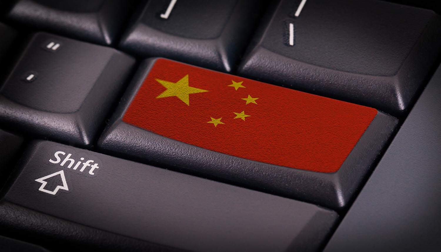 China flag on keyboard showing Chinese hackers malware campaign