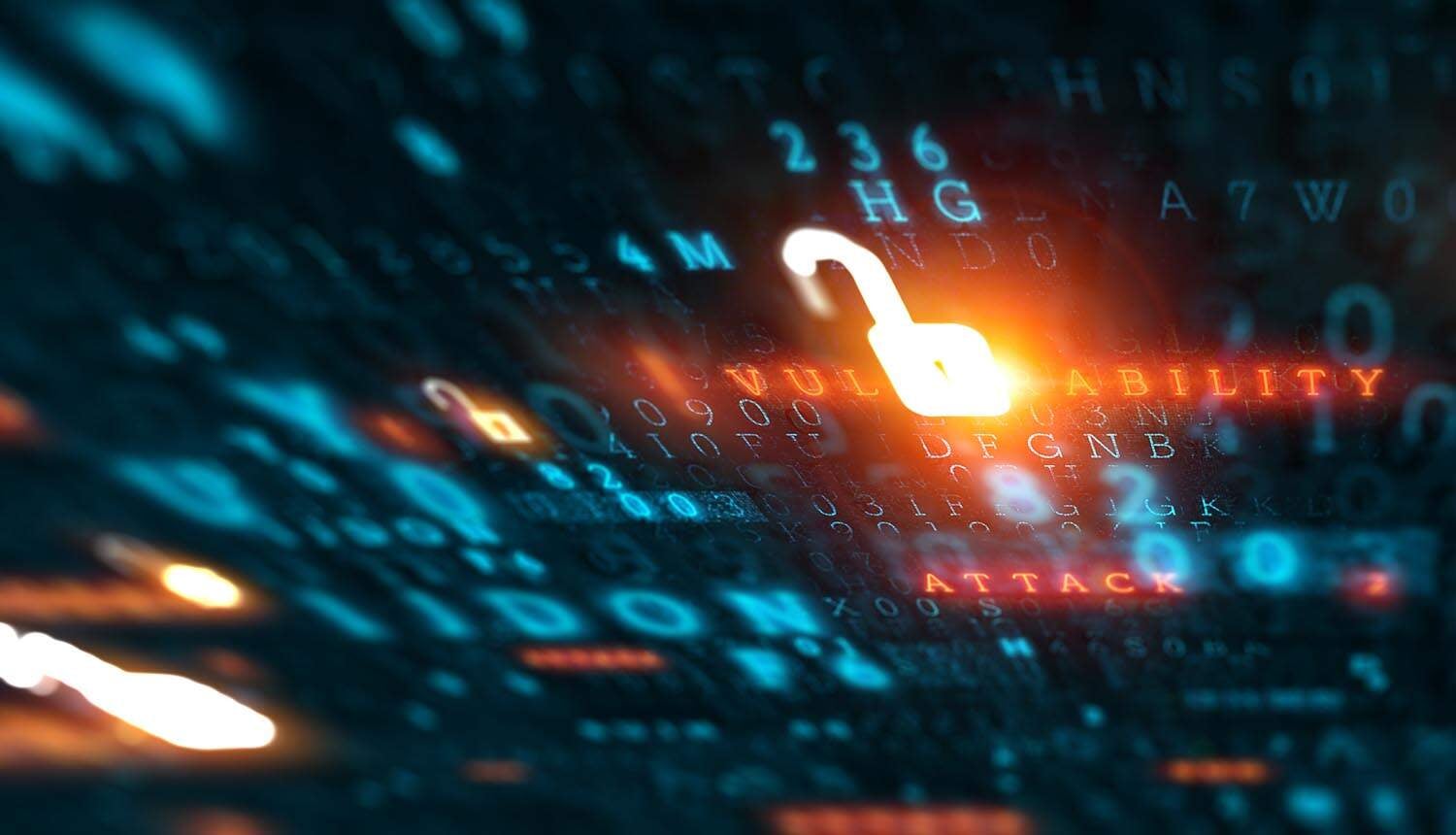 Unlocked digital lock showing attack chain targeting AI vulnerability