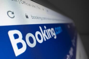 Booking.com logo on website showing data breach