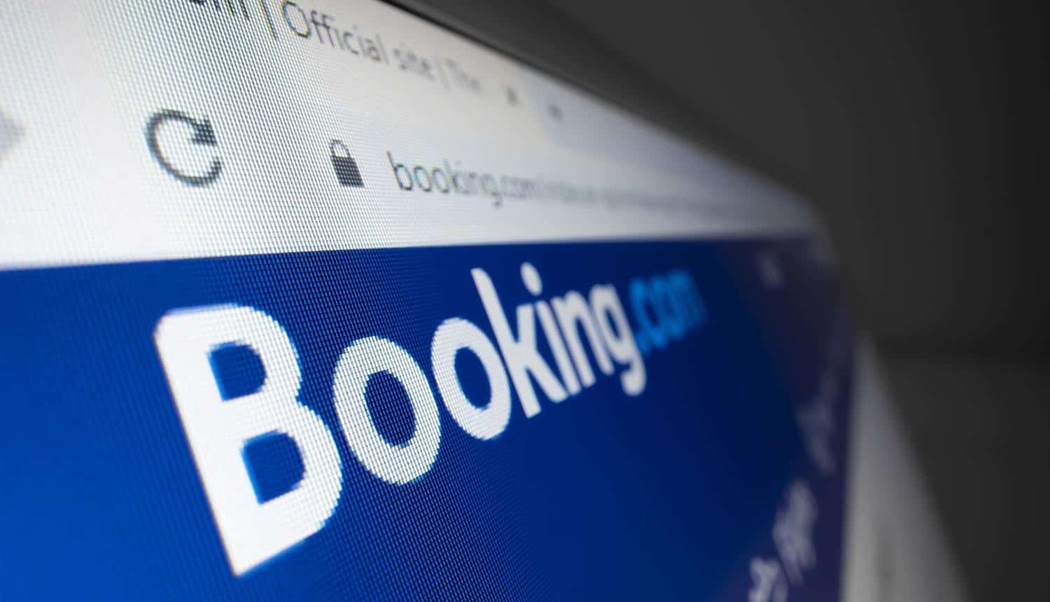 Booking.com logo on website showing data breach