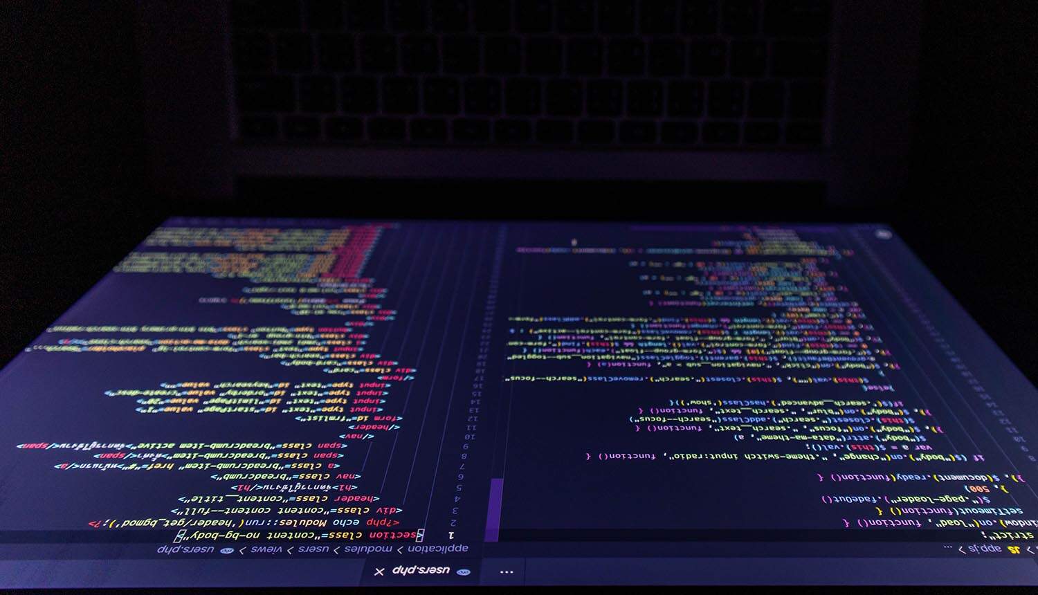 Screen of the laptop showing source code leak of AI agent