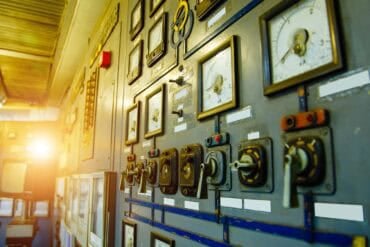 Control panel of power plant showing cyber attacks on critical infrastructure