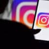 Phone with Instagram screen showing AI support chatbot