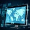 World map and data showing Mythos AI in cyber operations