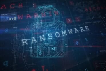 Virtual lock showing cyber attack and ransom