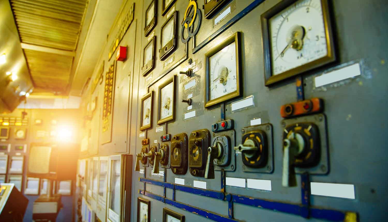 Control panel of nuclear power plant showing data breach
