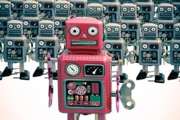 Red robot showing AI agent and security testing