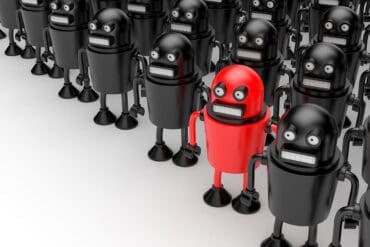 Red robot showing rogue AI agents