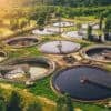 Aerial view of water treatment plant showing Iranian hackers targeting water utilities
