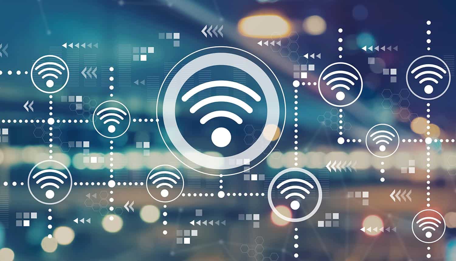 Hotel Wi-fi networks against city background