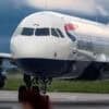 Plane on runway showing cyber attack on UK airports