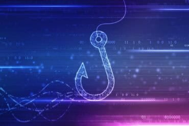 Digital hook showing data breach at fintech