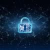 Lock on digital landscape showing AI safety rules