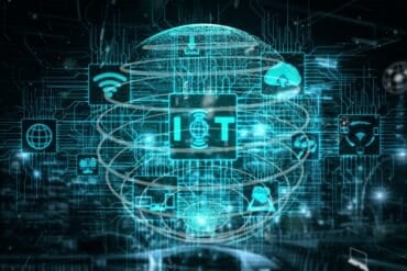 IoT devices on digital globe showing AI modles